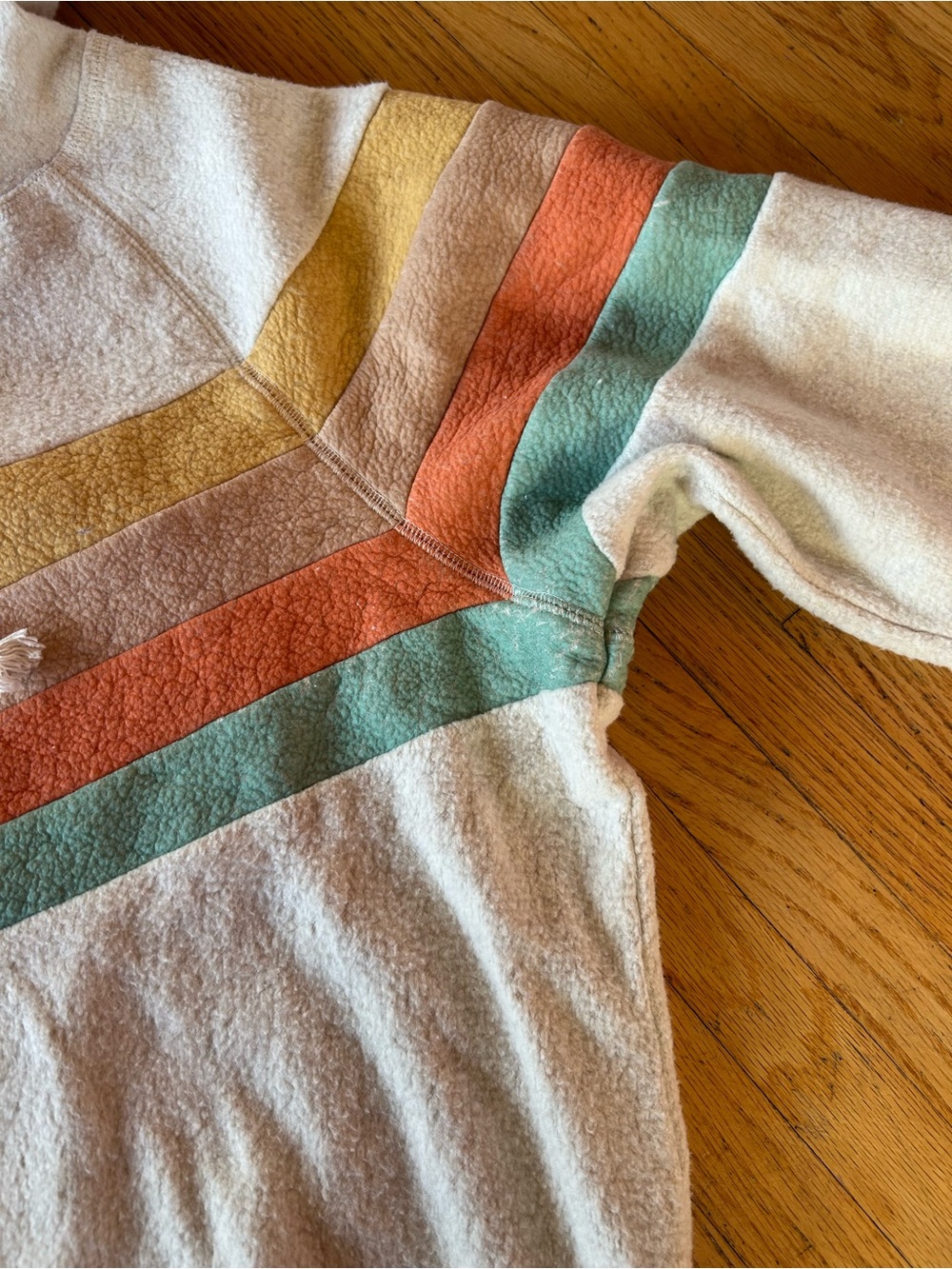 Faherty Cream Hooded Sweater with Retro Stripes - Picture 2 of 8